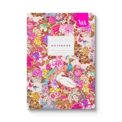 Neon Floral Peacock Floral A5 Premium Paperback Notebook