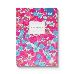 Neon Floral Pink and Blue A5 Premium Perfect Bound Notebook