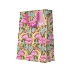 Neon Floral Pink Poppies Large Gift Bag