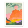 Neon Mountains & Sun 1 Riso Print (8x6)