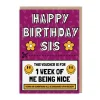 Nice For A Week Sister Birthday Card 🎟️ | Ohh Deer