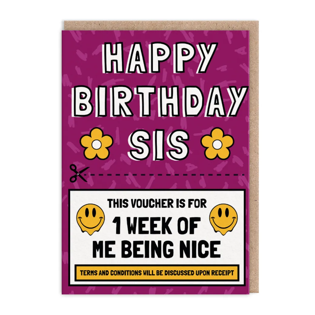 Nice For A Week Sister Birthday Card 🎟️ | Ohh Deer