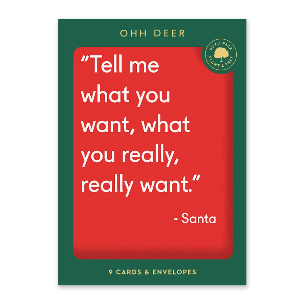 Pack of 9 Christmas Cards - Really Want, Define Good, Four Stages of C