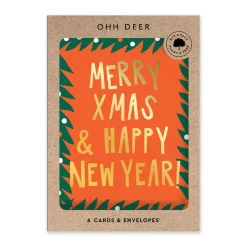 Pack of 9 Christmas Cards - Merry Xmas & Happy New Year