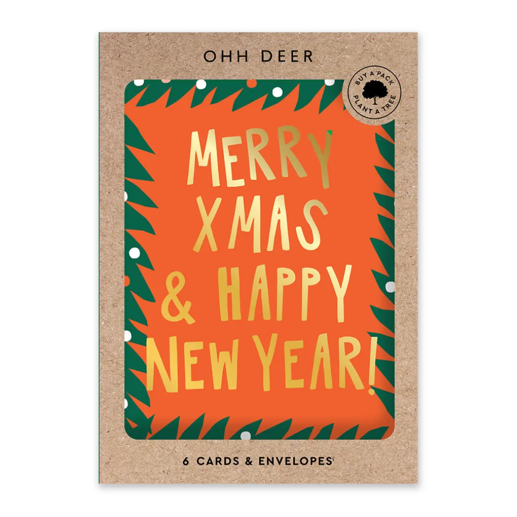 Pack of 9 Christmas Cards - Merry Xmas & Happy New Year