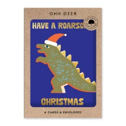 Pack of 6 Christmas Cards - Roarsome Christmas