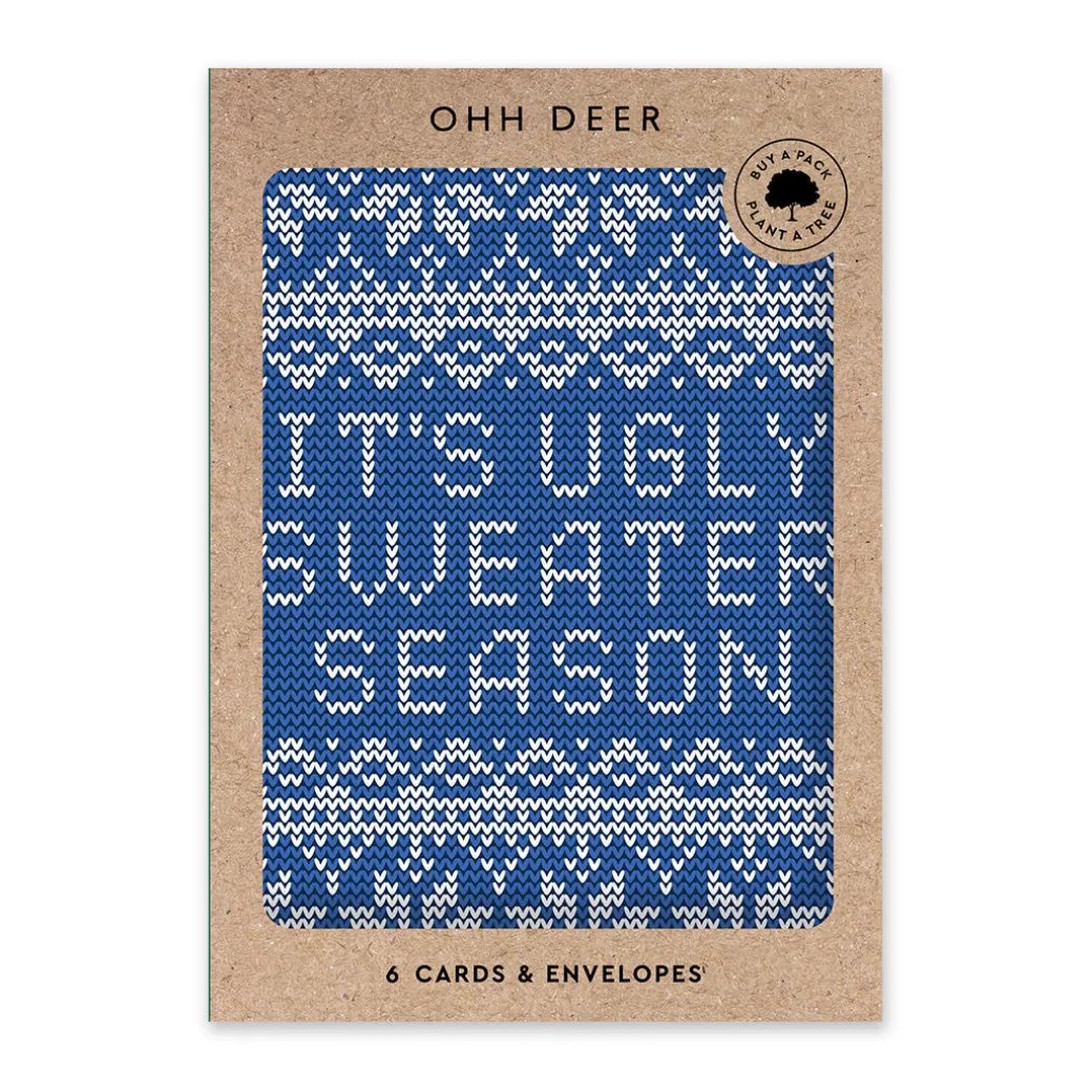 Pack of 6 Christmas Cards - Ugly Sweater Season