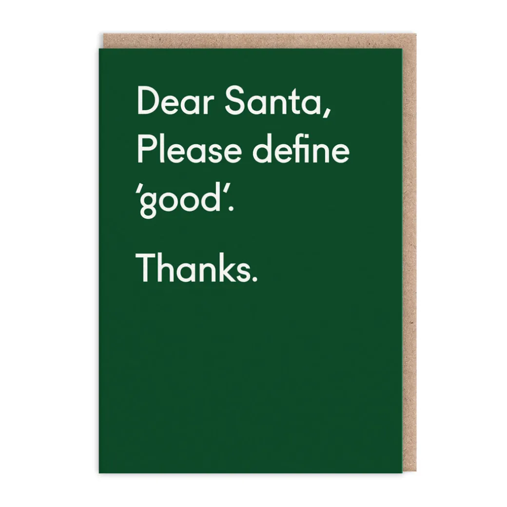 Pack of 9 Christmas Cards - Really Want, Define Good, Four Stages of C