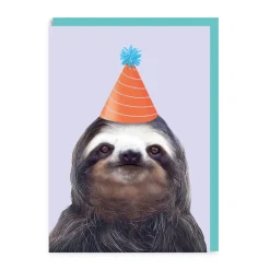 Party Hat Sloth Greeting Card | Ohh Deer