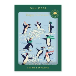 Penguin, Polar Bear, Seals Christmas Card Set (9 pack)