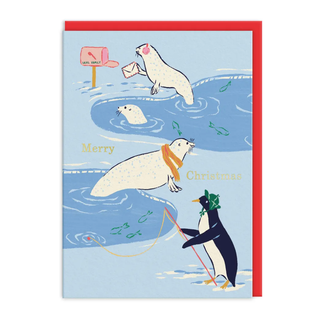 Penguin, Polar Bear, Seals Christmas Card Set (9 pack)