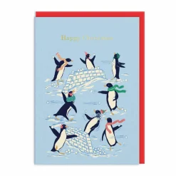 Penguins Snowball Fight Christmas Card | Ohh Deer