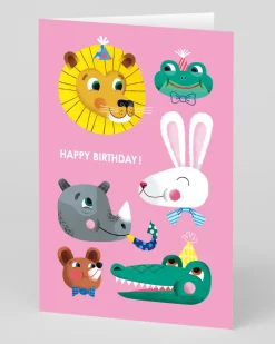 Personalised Animal Smiling Faces Birthday Card | Ohh Deer