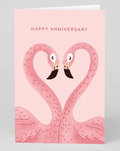 Personalised Anniversary Flamingos Anniversary Card | Ohh Deer