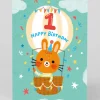 Personalised Balloon 1st Birthday Card