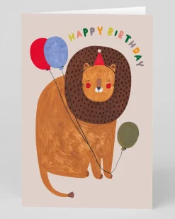 Personalised Balloons and Lion Birthday Card | Ohh Deer
