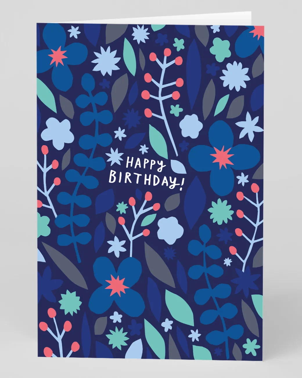 Personalised Blue Floral Birthday Card | Ohh Deer