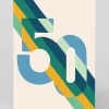 Personalised Bold Striped 50th Birthday Card