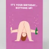 Personalised Bottoms Up Birthday Card