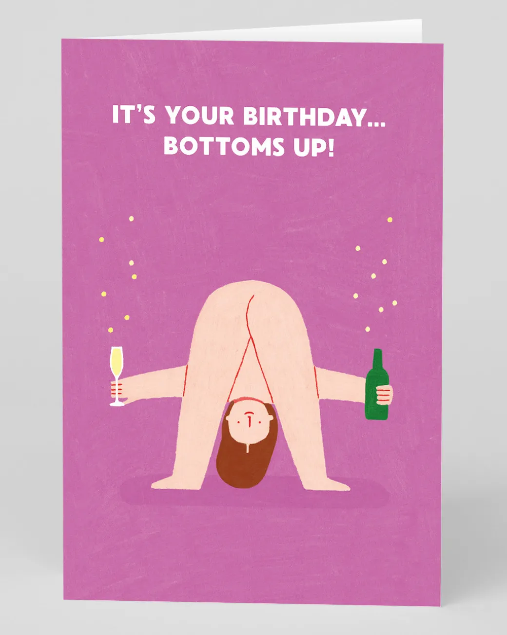 Personalised Bottoms Up Birthday Card