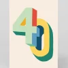 Personalised Bright Colourful Numbers 40th Birthday Card | Ohh Deer