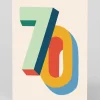 Personalised Bright Colourful 70th Birthday Card | Ohh Deer