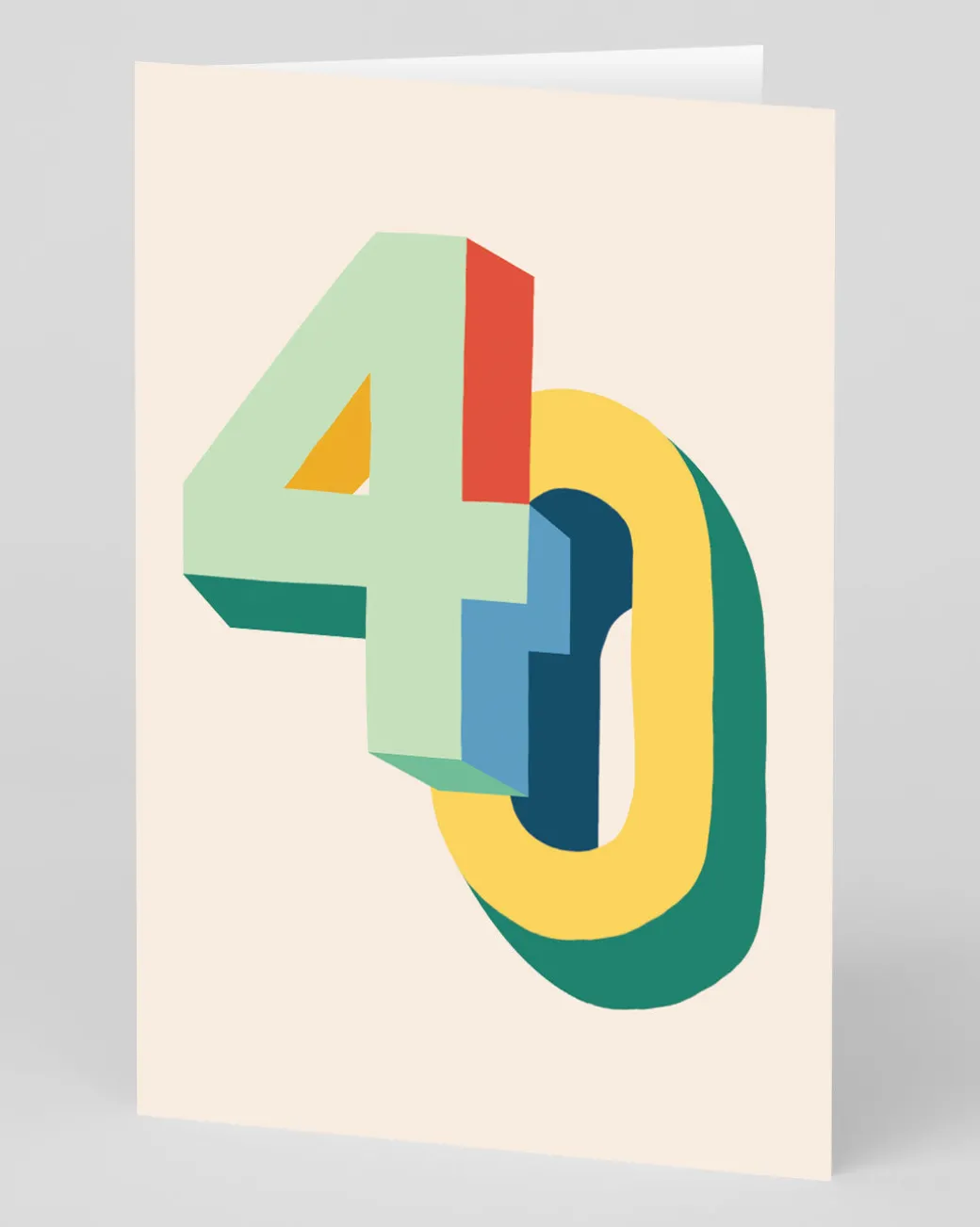 Personalised Bright Colourful Numbers 40th Birthday Card | Ohh Deer
