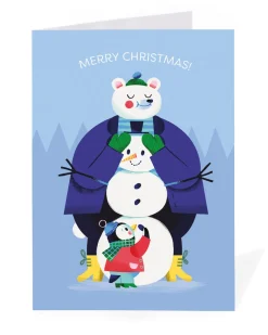 Personalised Building a Snowman Christmas Card | Ohh Deer