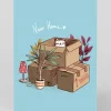 Personalised Cat Boxes New Home Card