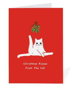 Personalised Christmas Kisses From the Cat Christmas Card | Ohh Deer