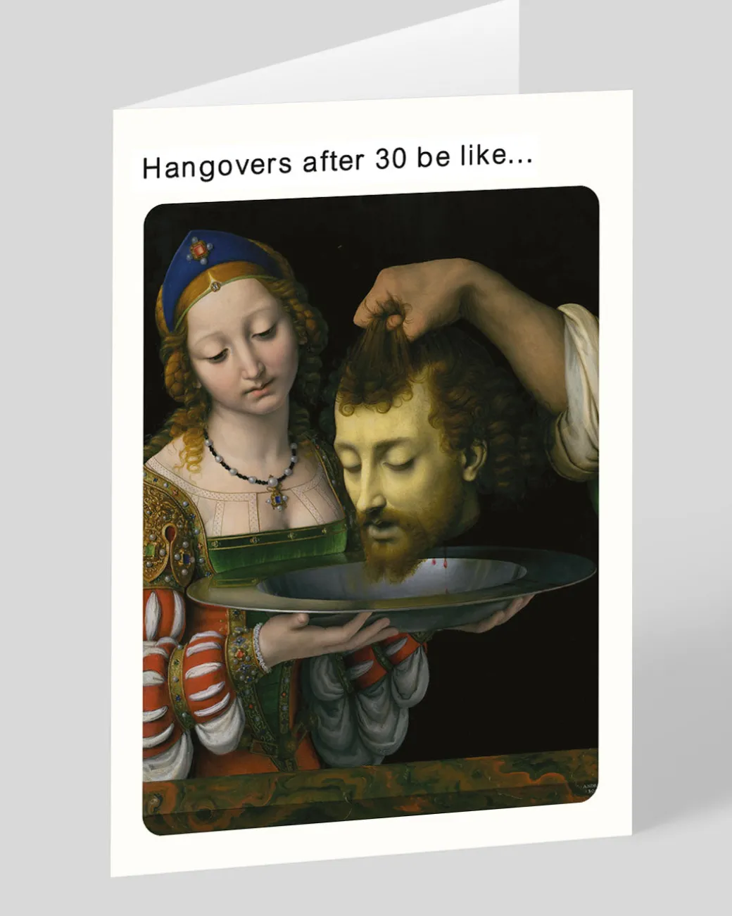 Personalised Classic art Meme Hangovers in your 30s Birthday Card | Ohh Deer