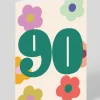 Personalised Colourful Bold Floral Numbers 90th Birthday Card | Ohh Deer