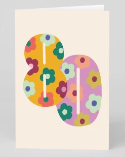 Personalised Colourful Floral Numbers 80th Birthday Card | Ohh Deer