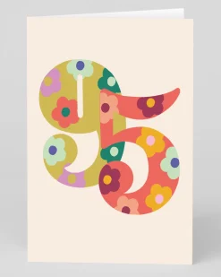 Personalised Colourful Floral Numbers 95th Birthday Card | Ohh Deer