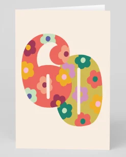 Personalised Colourful Floral Numbers 60th Birthday Card