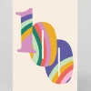 Personalised Colourful Rainbow Striped 100th Birthday Card | Ohh Deer