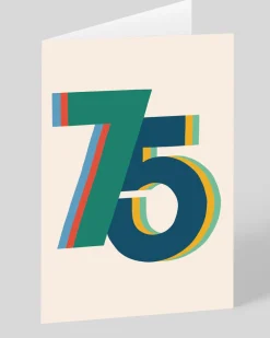 Personalised Colourful 75th Birthday Card | Ohh Deer
