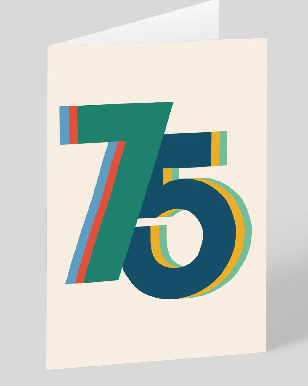 Personalised Colourful 75th Birthday Card | Ohh Deer
