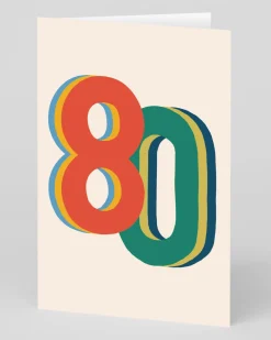 Personalised Colourful 80th Birthday Card | Ohh Deer
