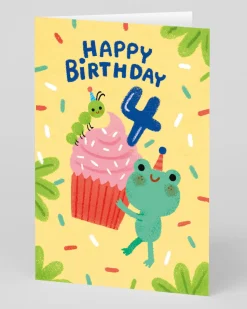 Personalised Cupcake 4th Birthday Card
