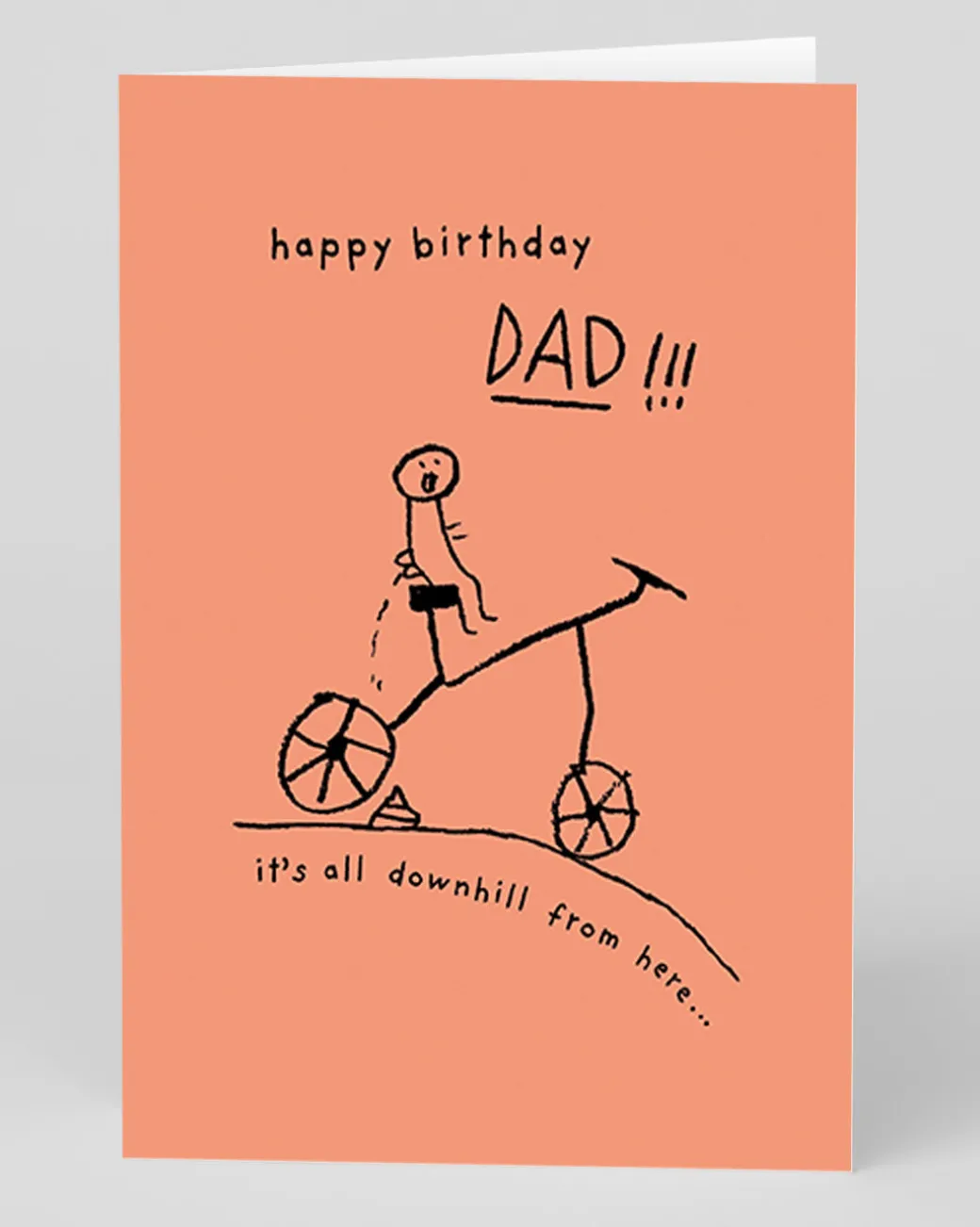 Personalised Dad It's All Downhill From Here Birthday Card | Ohh Deer