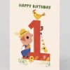 Personalised Gorgeous Farmer Pig 1st Birthday Card | Ohh Deer