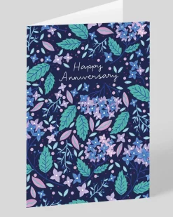 Personalised Happy Anniversary Floral Greeting Card | Ohh Deer