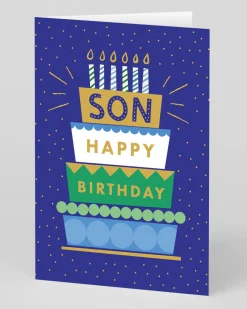 Personalised Happy Birthday Son Cake Card 🎂 | Ohh Deer