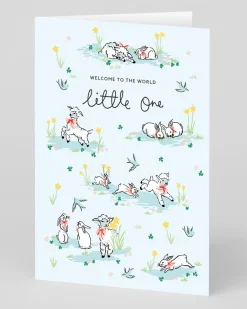 Personalised Hello Little One Lambs New Baby Card | Ohh Deer