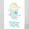 Personalised Hey Baby Boy New Baby Card