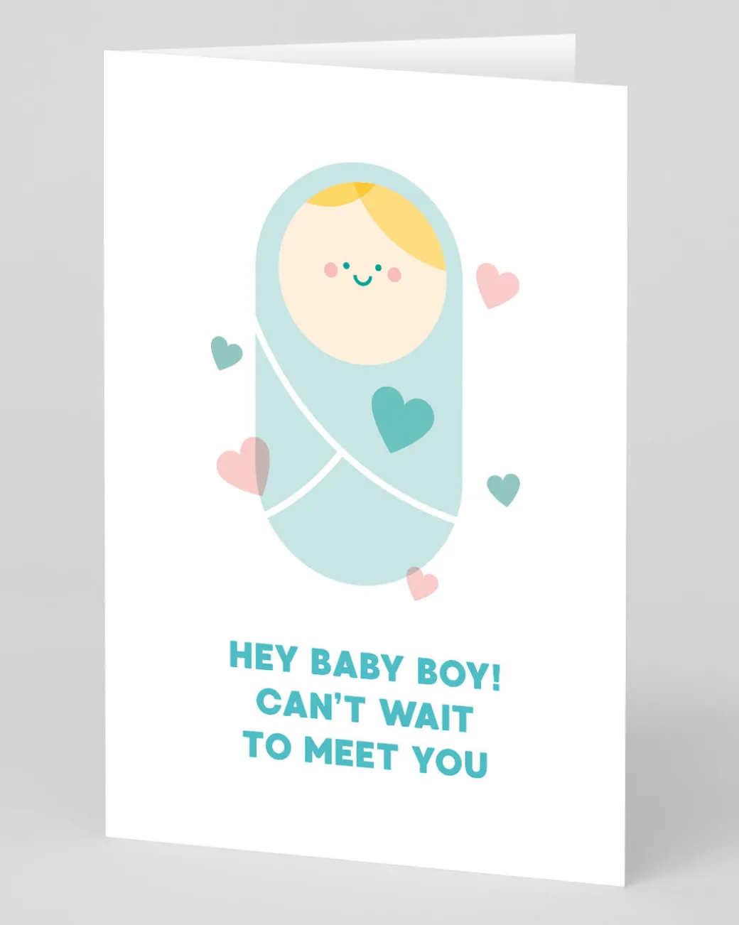 Personalised Hey Baby Boy New Baby Card