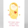 Personalised Hey Baby Girl New Baby Card