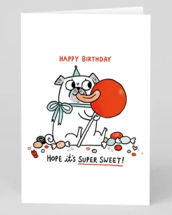 Personalised Hope It's Super Sweet Square Birthday Greeting Card | Ohh Deer