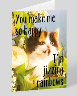 Personalised Jizzing Rainbows Greeting Card | Ohh Deer